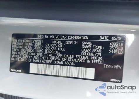 2020 Volvo Xc40 T5 Momentum from USA, damaged, VIN YV4162UK0L2181231